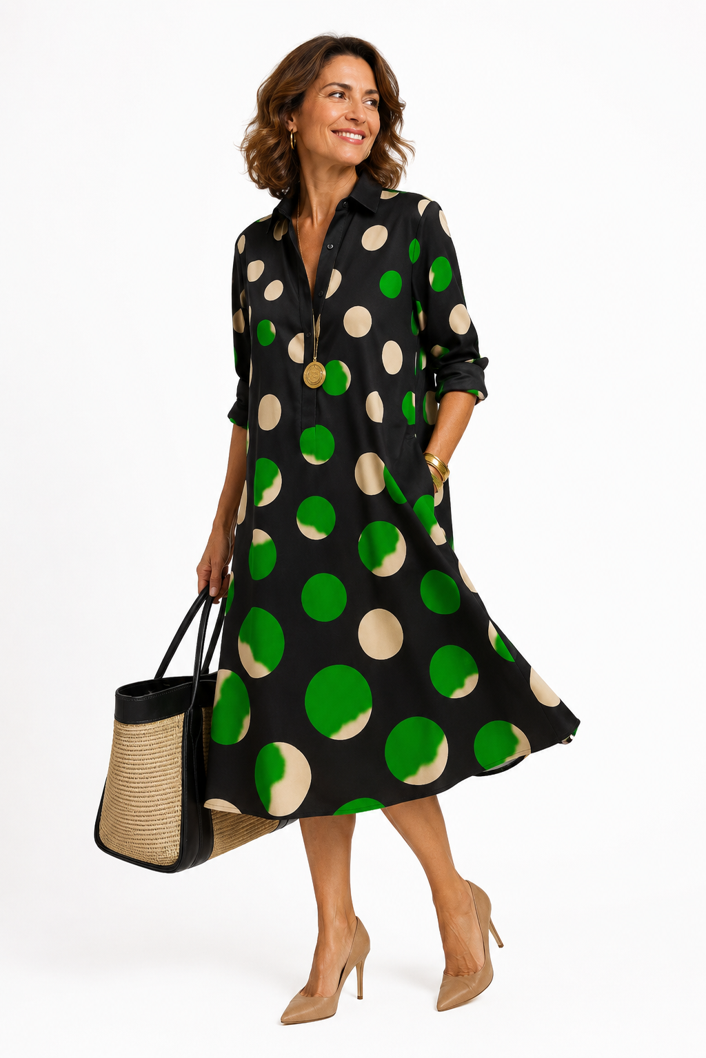 Vestido Camisero Midi Dalia Verde